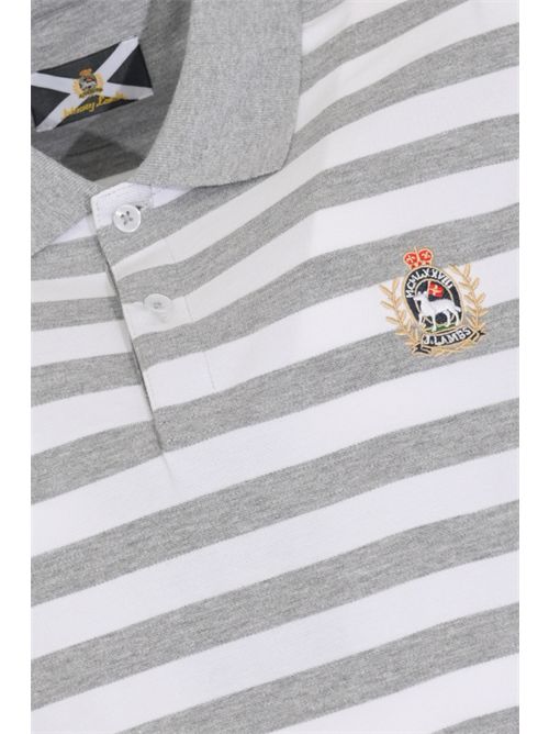 Polo Lancia in cotone a righe Bianco Grigio JOHNNY LAMBS | LANCIA001